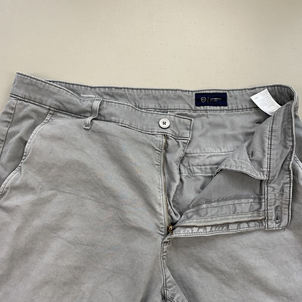 AG Wanderer Slim Shorts Mens 36x9 Gray Stretch Casual Chino Flat Front - Picture 9 of 14